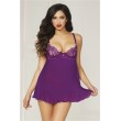 *STM 10814 Purple Medium Babydoll & Thong Set