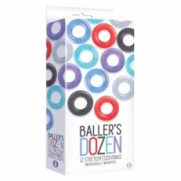 Baller’s Dozen – 12-Pack Super-Stretchy TPR Cock Rings