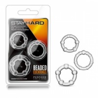 Stay Hard 3 Pack Beaded Cock ring - Clear Stay Hard 3 Pack Beaded Cock ring - Clear