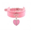 Love In Leather PINK CHOKER W HEART PINK CHO029