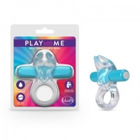 Play with Me Bull Vibrating Cock Ring - Blue