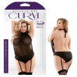 Curve Raquel Sheer Halter Playsuit with Detachable Garters 1X/2X