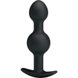 BLACK SILIOCNE BUTT PLUG (2 BEAD) BLACK SILIOCNE BUTT PLUG (2 BEAD)