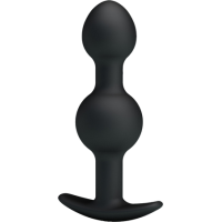 BLACK SILIOCNE BUTT PLUG (2 BEAD)