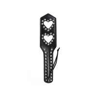 Love In Leather Heart Cut-Out Paddle - Black