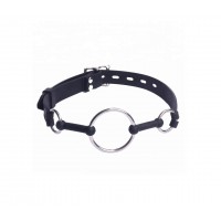 Love & Leather Black Silicone Ring Gag