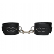 Love In Leather - Leather wrist restraints with metal ring feature, snap join and lockable buckle.