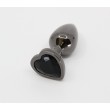 Medium Metal Heart Plug - Black