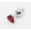 Metal Heart Butt Plug Small - Red