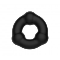 Love In Leather Black Beaded Silicone Fatboy Cock Ring