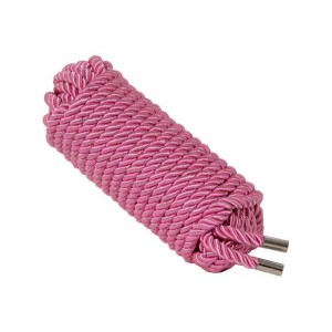 Love In Leather 10m Bondage Rope - Pink