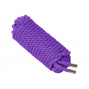 Love In Leather 10m Bondage Rope - Purple