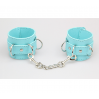 Love in Leather Baby Blue Cuffs