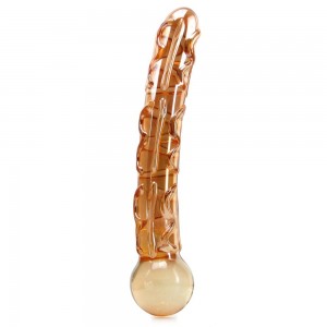GLAS ORANGE TICKLER GLASS DILDO