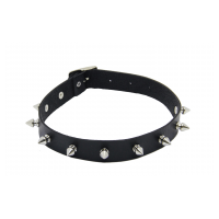 Love in Leather Black Choker with Spikes 003