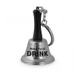 Novelty Ring For A Drink Key Chain Bell matt silver